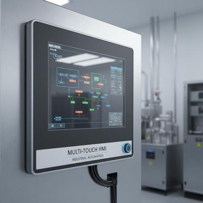 Multi Touchscreen Display Human Machine Interface Designed for Operation and Easy Integration in Industrial Environments