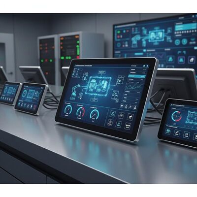 Innovadores paneles de pantalla táctil HMI de interfaz hombre-máquina diseñados para mejorar la automatización industrial y la gestión de datos
