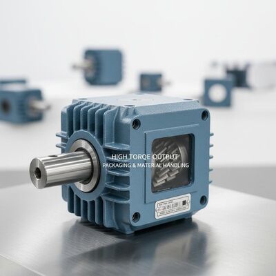 Riduttore elicoidale a vite senza fine di dimensioni compatte che offre un'elevata coppia di uscita, ideale per macchine confezionatrici e movimentazione materiali